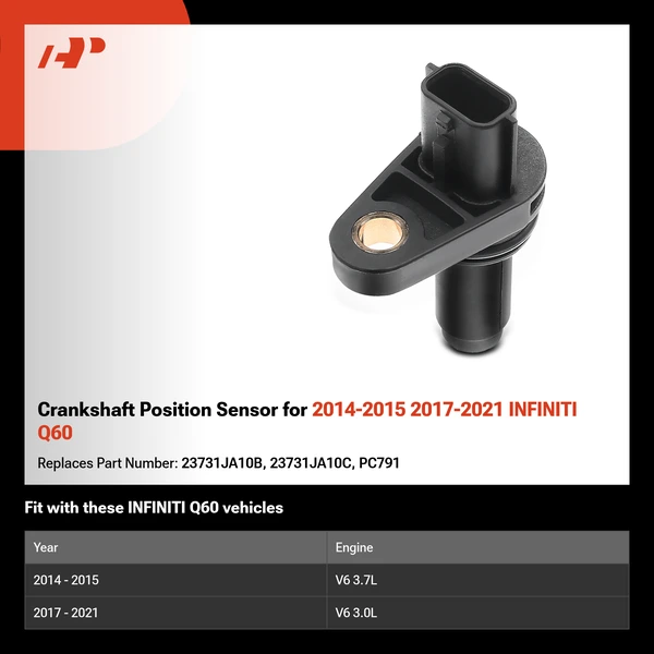 Crankshaft Position Sensor for 2014-2015 2017-2021 INFINITI Q60