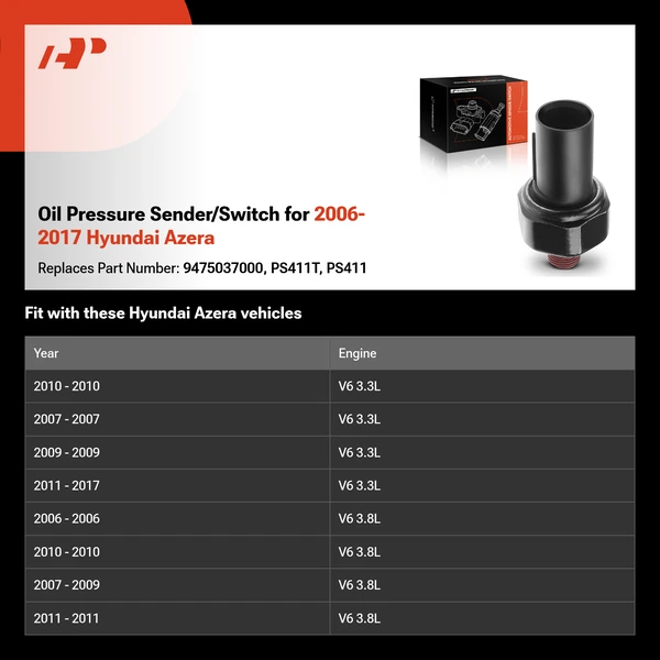 Oil Pressure Sender/Switch for 2006-2017 Hyundai Azera