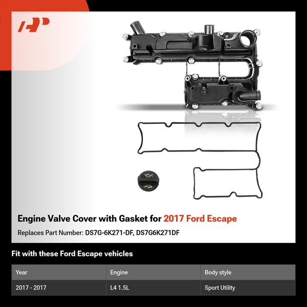Engine Valve Cover with Gasket for 2017 Ford Escape