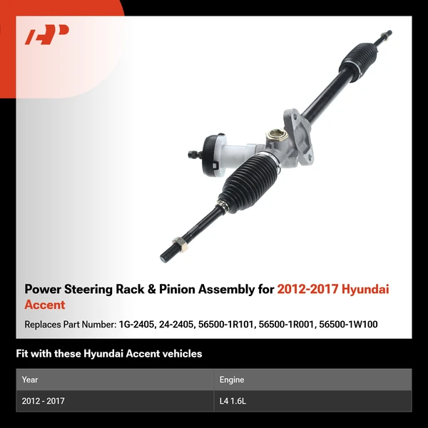 Power Steering Rack & Pinion Assembly for 2012-2017 Hyundai Accent