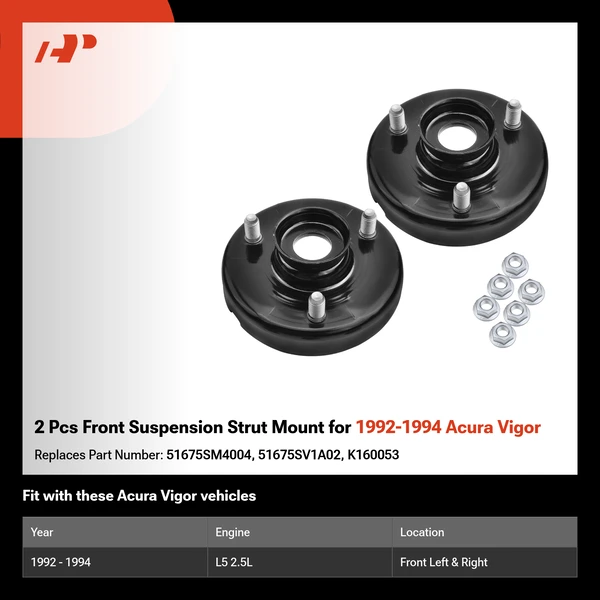 2 Pcs Front Suspension Strut Mount for 1992-1994 Acura Vigor