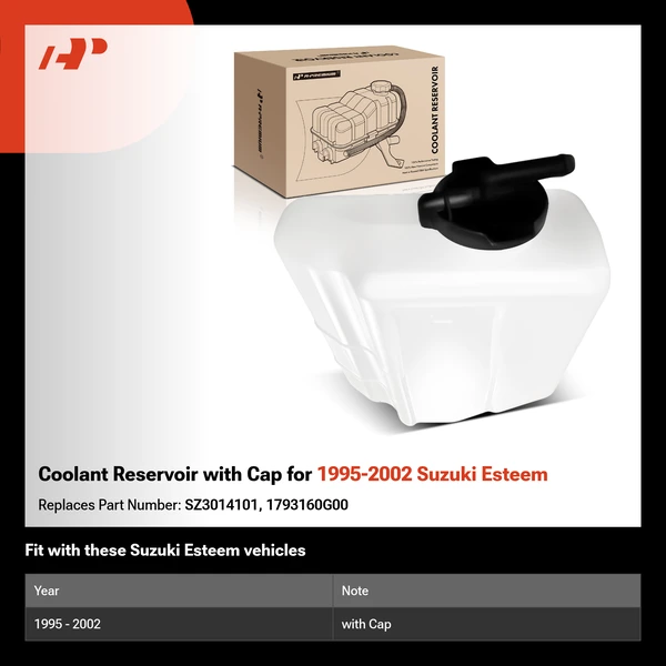 Coolant Reservoir with Cap for 1995-2002 Suzuki Esteem