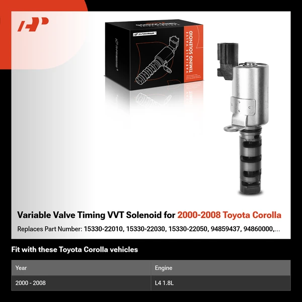 Variable Valve Timing VVT Solenoid for 2000-2008 Toyota Corolla