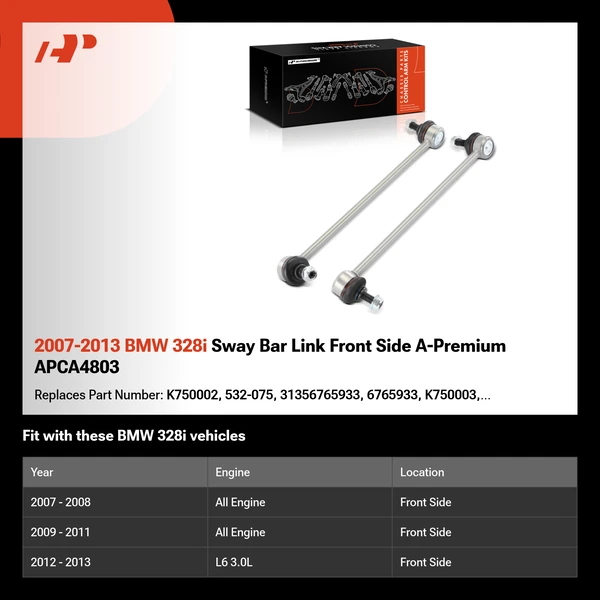 2007-2013 BMW 328i Sway Bar Link Front Side A-Premium APCA4803