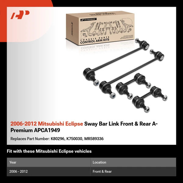 2006-2012 Mitsubishi Eclipse Sway Bar Link Front & Rear A-Premium APCA1949