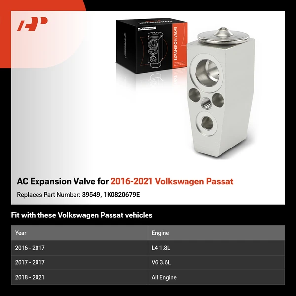 AC Expansion Valve for 2016-2021 Volkswagen Passat