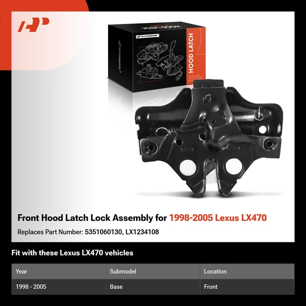 Front Hood Latch Lock Assembly for 1998-2005 Lexus LX470