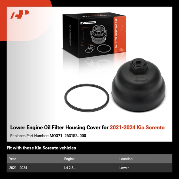 Lower Engine Oil Filter Housing Cover for 2021-2024 Kia Sorento