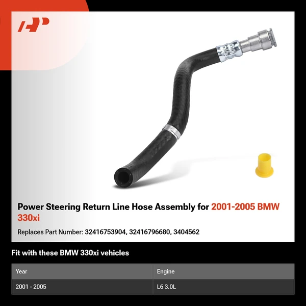 Power Steering Return Line Hose Assembly for 2001-2005 BMW 330xi