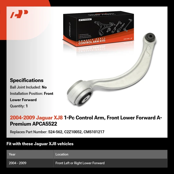 2004-2009 Jaguar XJ8 1-Pc Control Arm, Front Lower Forward A-Premium APCA5522