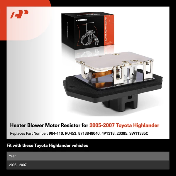 Heater Blower Motor Resistor for 2005-2007 Toyota Highlander