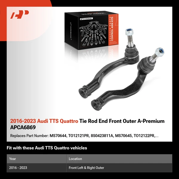 2016-2023 Audi TTS Quattro Tie Rod End Front Outer A-Premium APCA6869
