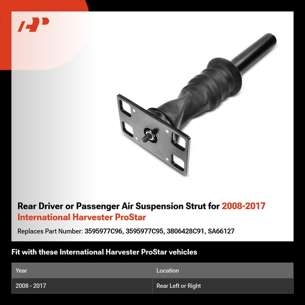 Rear Driver or Passenger Air Suspension Strut for 2008-2017 International Harvester ProStar