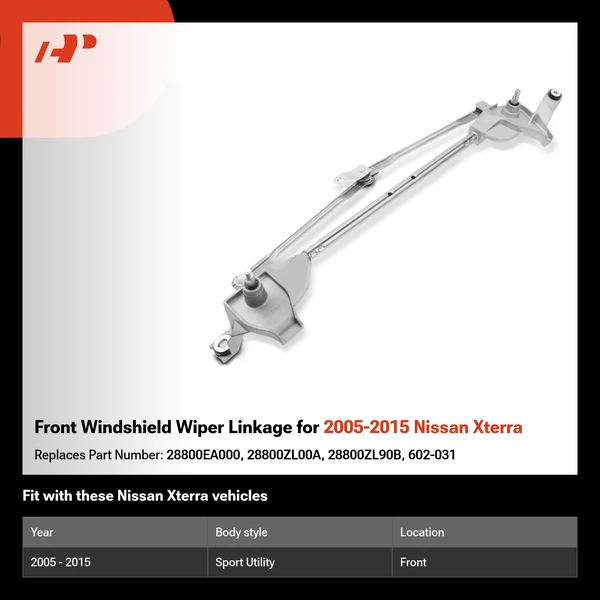Front Windshield Wiper Linkage for 2005-2015 Nissan Xterra