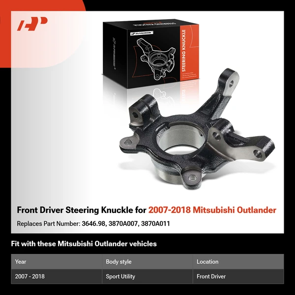 Front Driver Steering Knuckle for 2007-2018 Mitsubishi Outlander