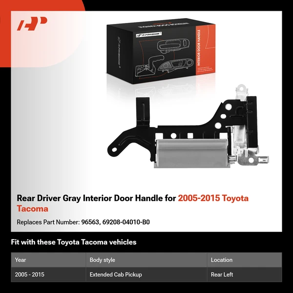 Rear Driver Gray Interior Door Handle for 2005-2015 Toyota Tacoma