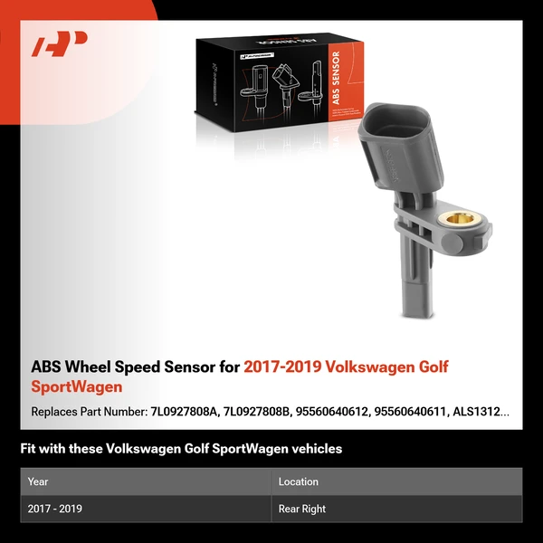 ABS Wheel Speed Sensor for 2017-2019 Volkswagen Golf SportWagen