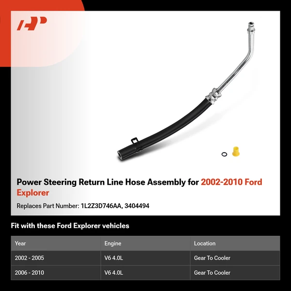 Power Steering Return Line Hose Assembly for 2002-2010 Ford Explorer