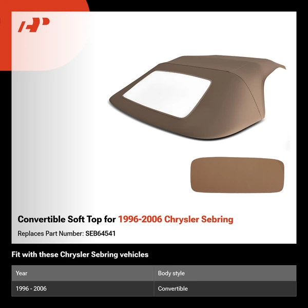 Convertible Soft Top for 1996-2006 Chrysler Sebring