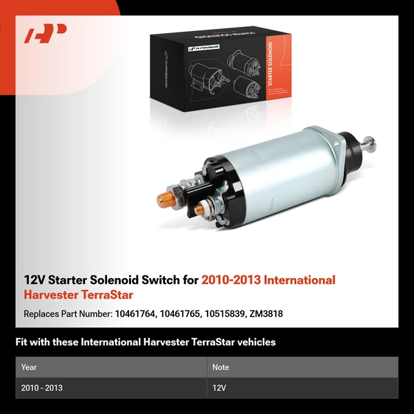 12V Starter Solenoid Switch for 2010-2013 International Harvester TerraStar