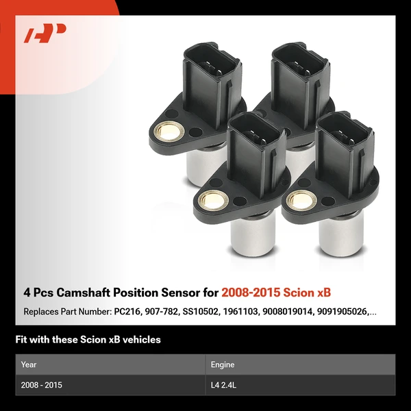 4 Pcs Camshaft Position Sensor for 2008-2015 Scion xB