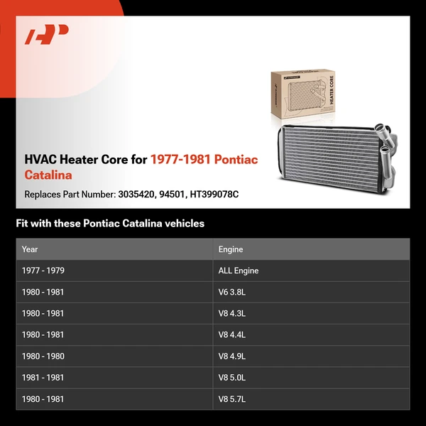 HVAC Heater Core for 1977-1981 Pontiac Catalina