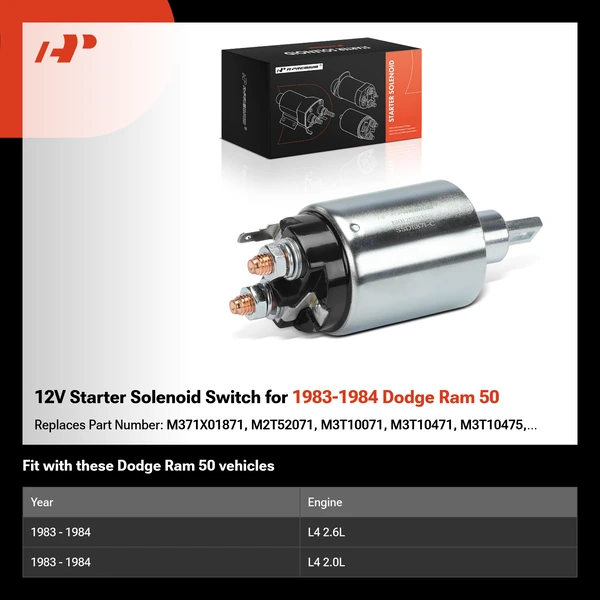 12V Starter Solenoid Switch for 1983-1984 Dodge Ram 50