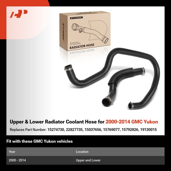 Upper & Lower Radiator Coolant Hose for 2000-2014 GMC Yukon