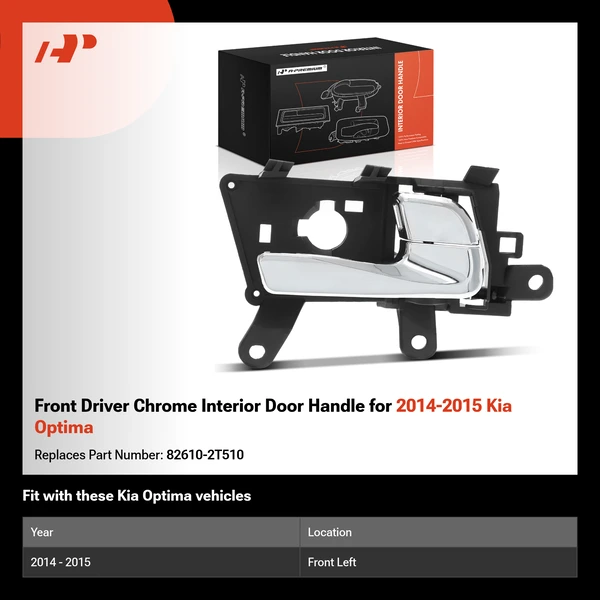 Front Driver Chrome Interior Door Handle for 2014-2015 Kia Optima