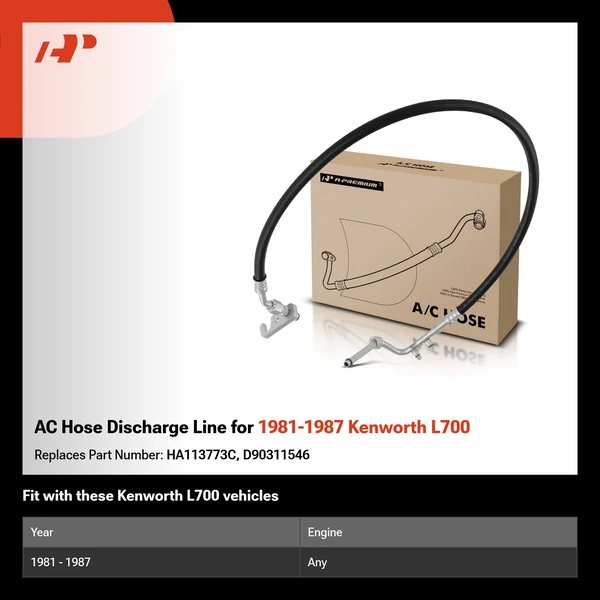 AC Hose Discharge Line for 1981-1987 Kenworth L700