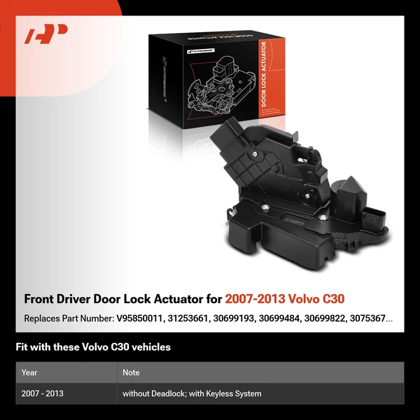 Front Driver Door Lock Actuator for 2007-2013 Volvo C30