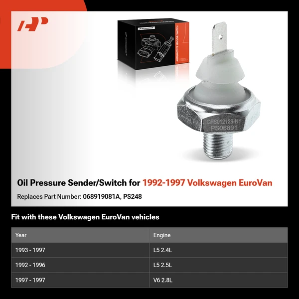 Oil Pressure Sender/Switch for 1992-1997 Volkswagen EuroVan