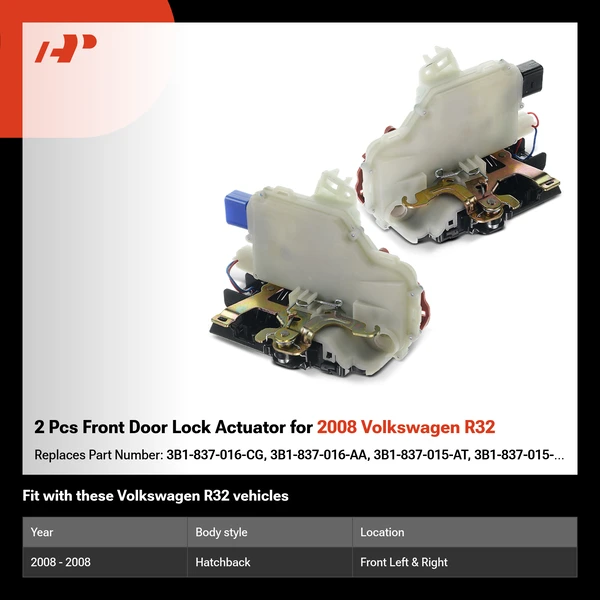 2 Pcs Front Door Lock Actuator for 2008 Volkswagen R32