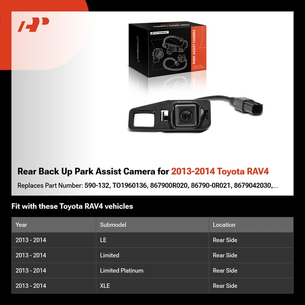 Rear Back Up Park Assist Camera for 2013-2014 Toyota RAV4