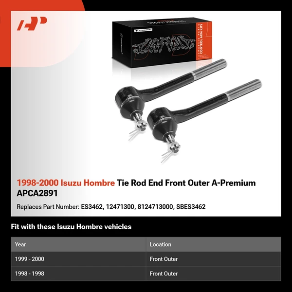1998-2000 Isuzu Hombre Tie Rod End Front Outer A-Premium APCA2891