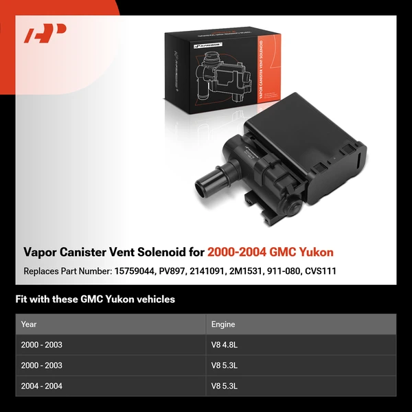 Vapor Canister Vent Solenoid for 2000-2004 GMC Yukon