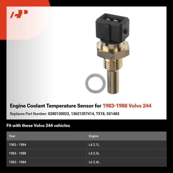 Engine Coolant Temperature Sensor for 1983-1988 Volvo 244