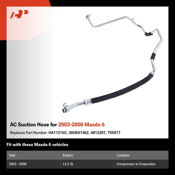 AC Suction Hose for 2003-2008 Mazda 6