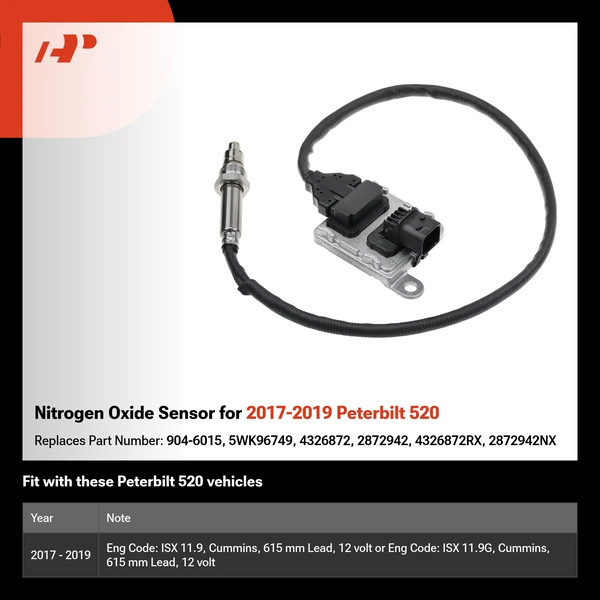 Nitrogen Oxide Sensor for 2017-2019 Peterbilt 520