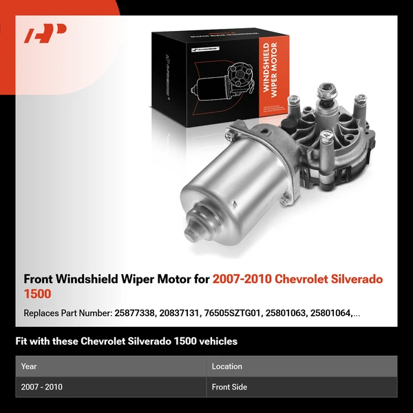 Front Windshield Wiper Motor for 2007-2010 Chevrolet Silverado 1500