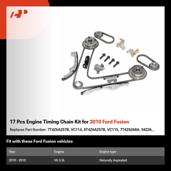 17 Pcs Engine Timing Chain Kit for 2010 Ford Fusion