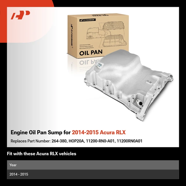 Engine Oil Pan Sump for 2014-2015 Acura RLX