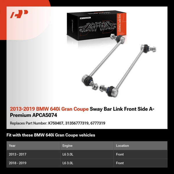 2013-2019 BMW 640i Gran Coupe Sway Bar Link Front Side A-Premium APCA5074