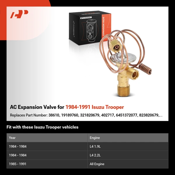 AC Expansion Valve for 1984-1991 Isuzu Trooper