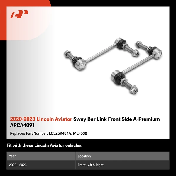 2020-2023 Lincoln Aviator Sway Bar Link Front Side A-Premium APCA4091