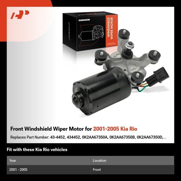 Front Windshield Wiper Motor for 2001-2005 Kia Rio