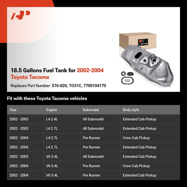 18.5 Gallons Fuel Tank for 2002-2004 Toyota Tacoma