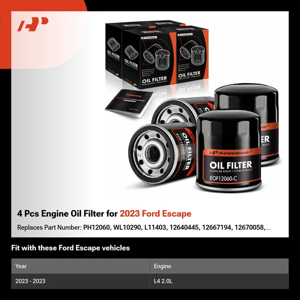 4 Pcs Engine Oil Filter for 2023 Ford Escape