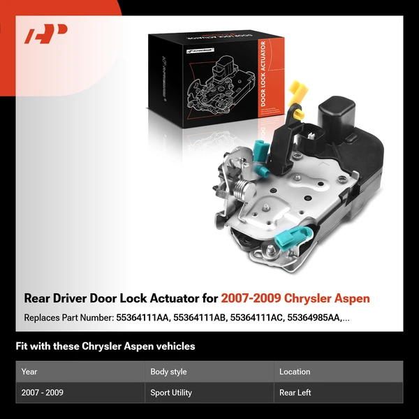 Rear Driver Door Lock Actuator for 2007-2009 Chrysler Aspen