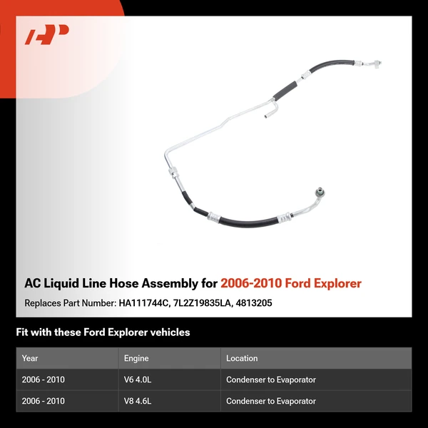 AC Liquid Line Hose Assembly for 2006-2010 Ford Explorer